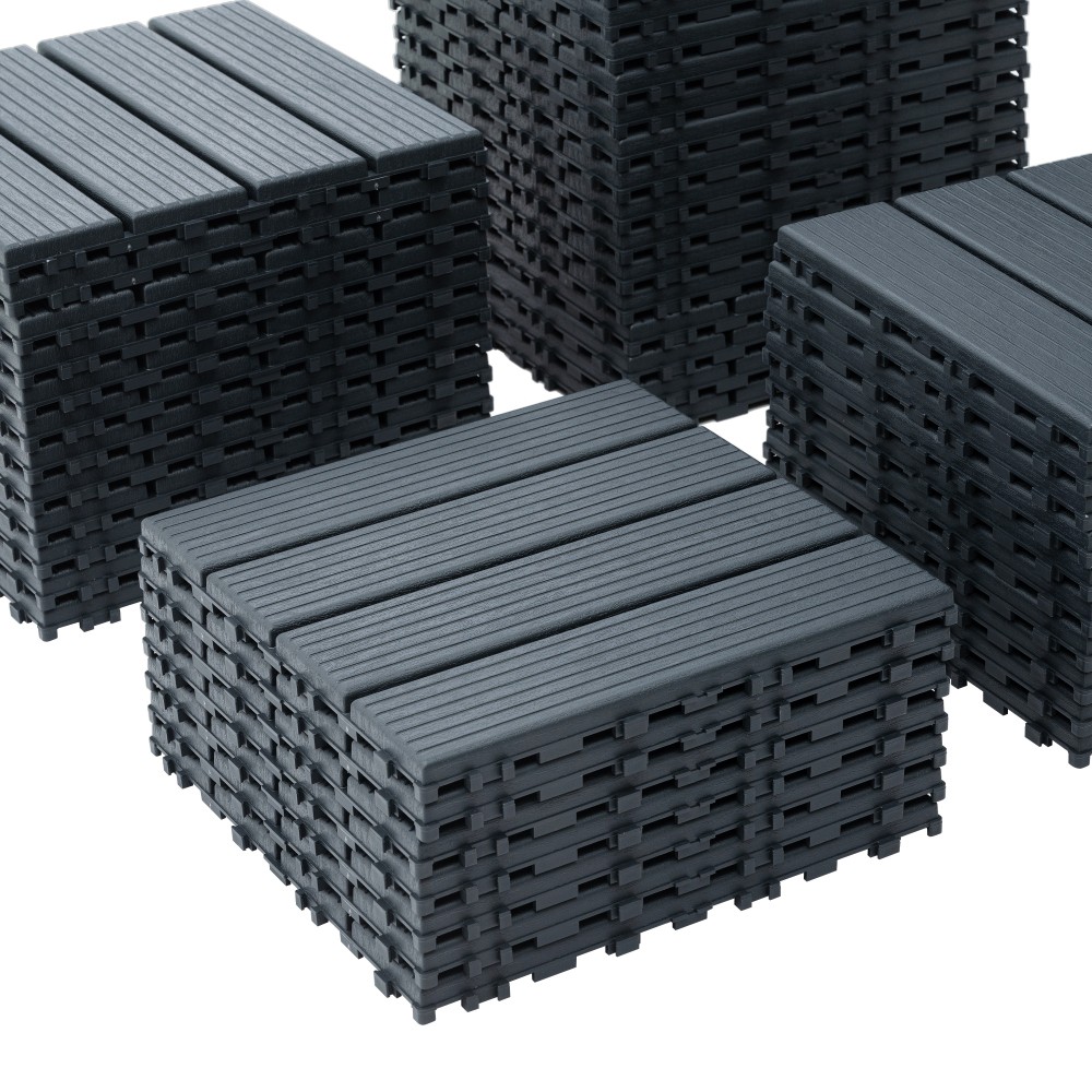 44PC 12″x12″ Interlock Patio Deck Tiles Waterproof Outdoor Flooring Garden Yard