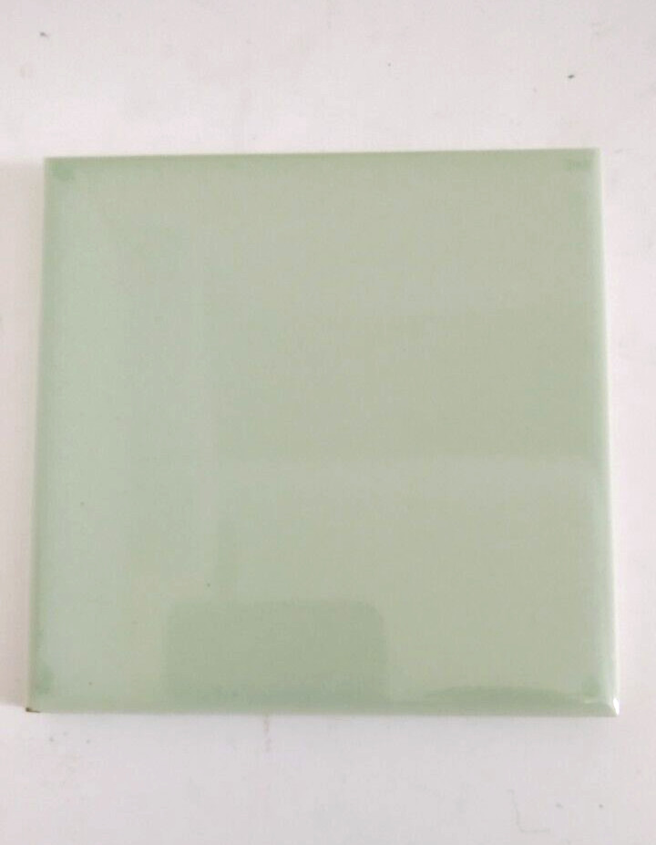 1 Tile Mosaic USA 4-3/8″ Sq. Gloss Tea Pale Green Ceramic Wall 1950 Vintage MCM