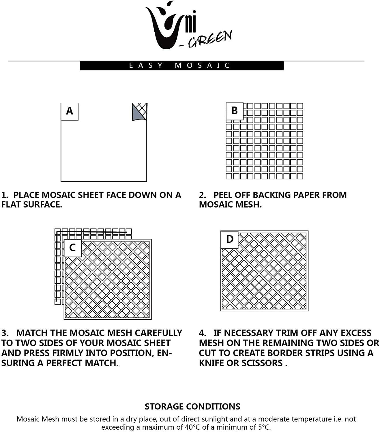 Mosaic Mesh Back with Strong Adhesive for Mosaic Tile Installation 12X12 (11Pcs/