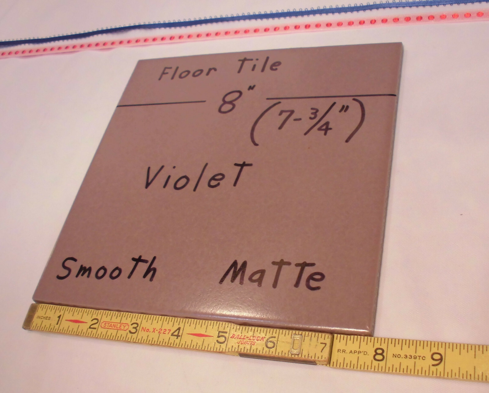 1 pc. “Violet-Pale Purple” Ceramic / Porcelain Floor Tile 8″ X 8″ Smooth Matte