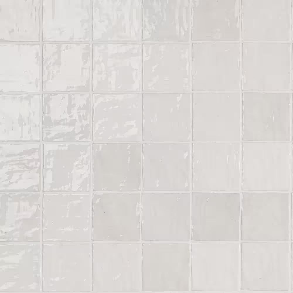 Kingston White 4 In. X 4 In. Glazed Ceramic Wall Tile (5.38 Sq. Ft./Case)