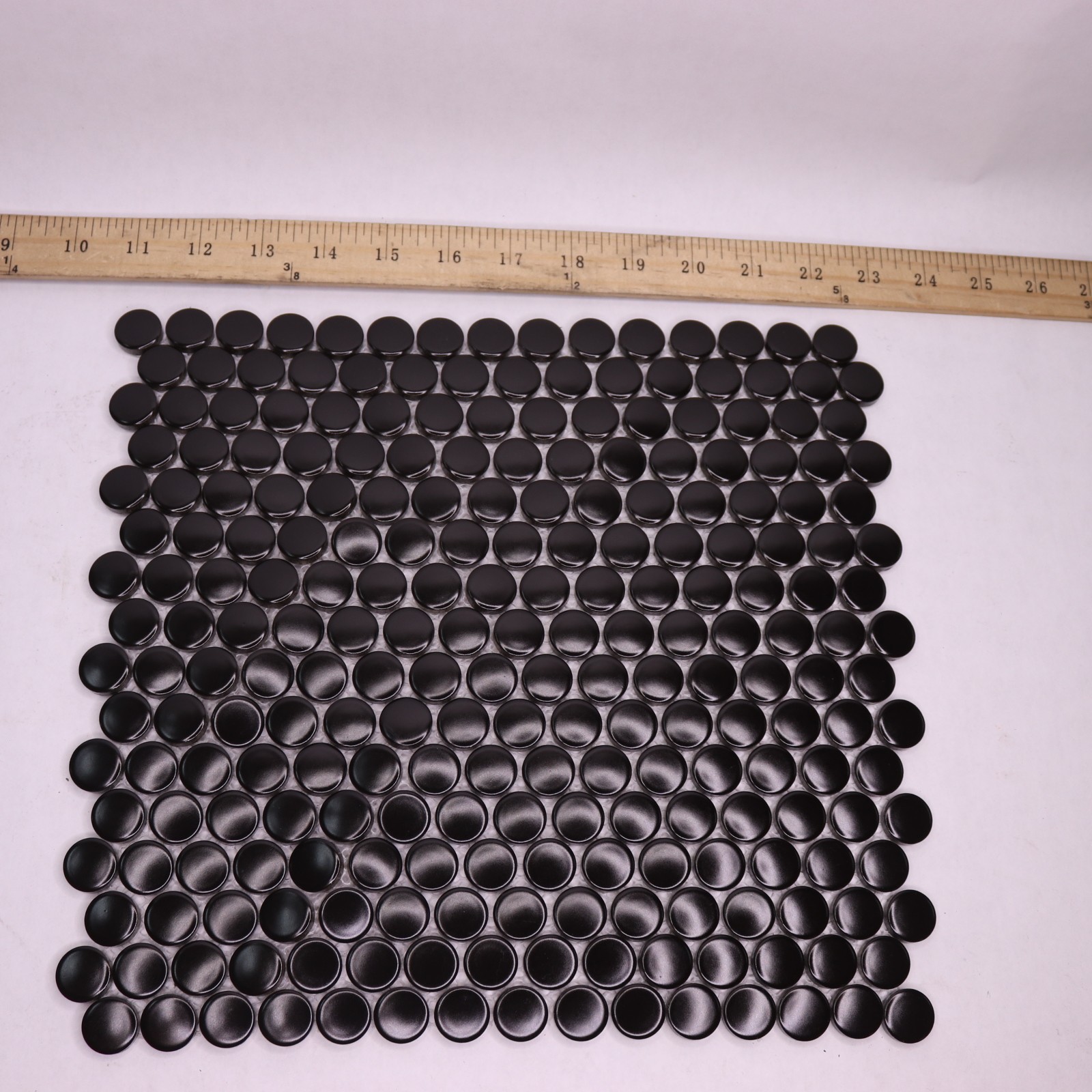 Mosaic Tile Sheet Penny Round For Floor/Walls Porcelain Matte Black 1″ TRCBM1008