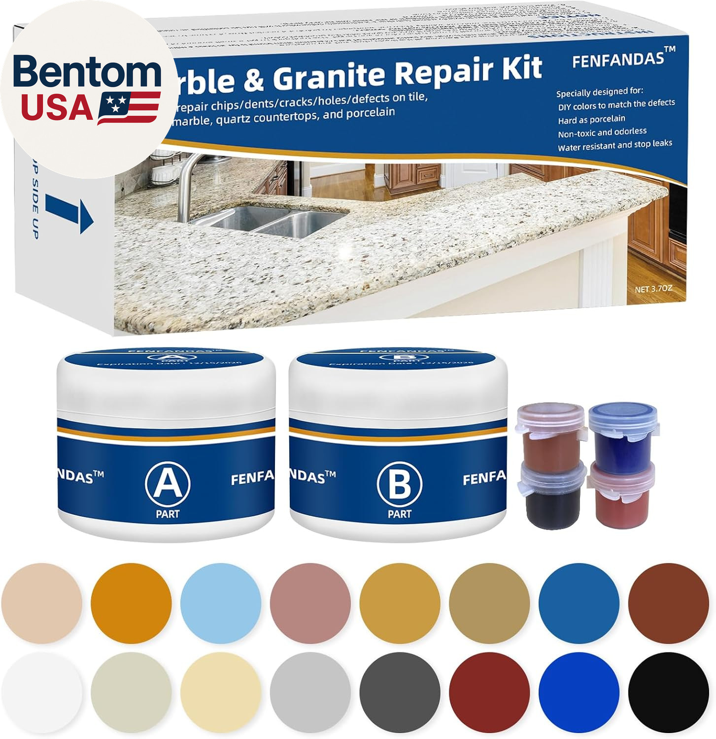 Marble and Granite Repair Kit Porcelain Marble Stone and Quartz Countertops Repa
