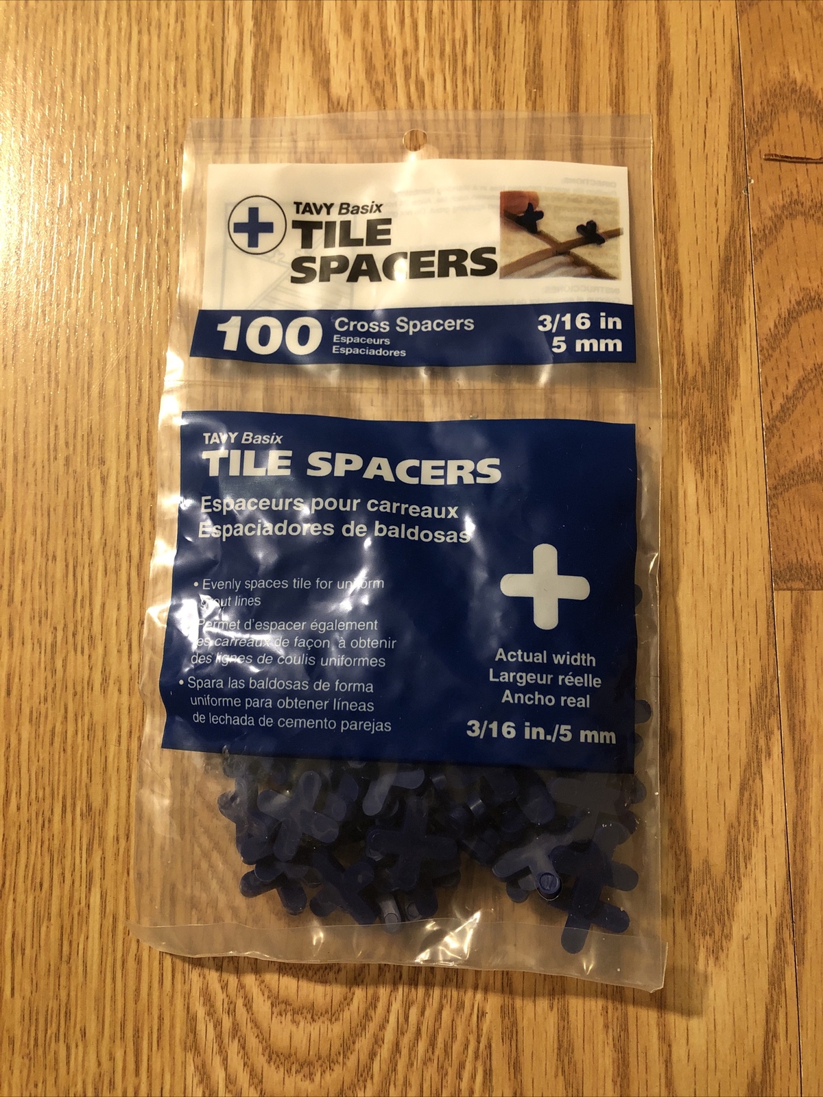 Tavy Basix 100 Pack Cross Tile Spacers 3/16in 5mm – Blue – **NEW**