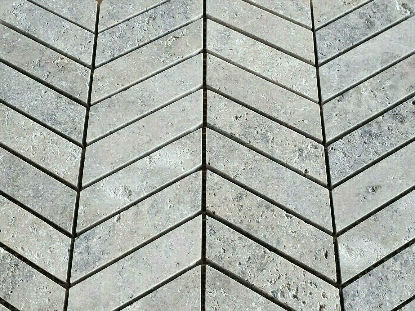 Chevron Latte Honed Travertine Mosaic Tile