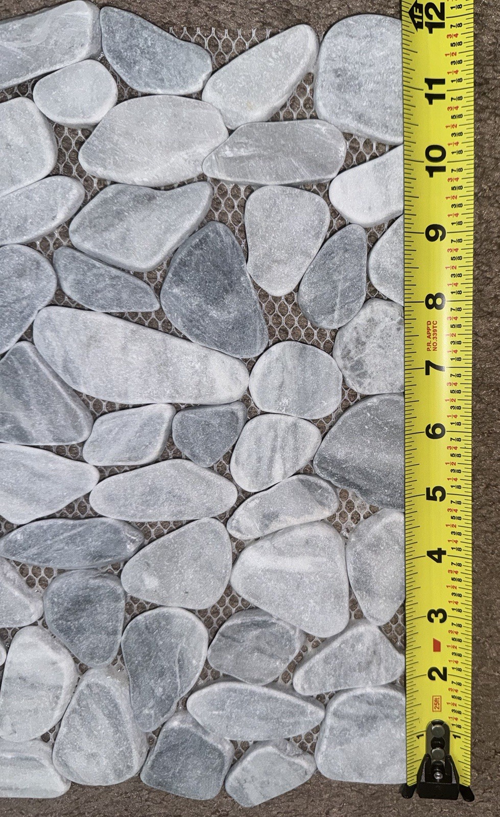Ice Blue Pebble Honed Marble Mosaic Tile 12×12 Shower Floor Backsplash Mesh