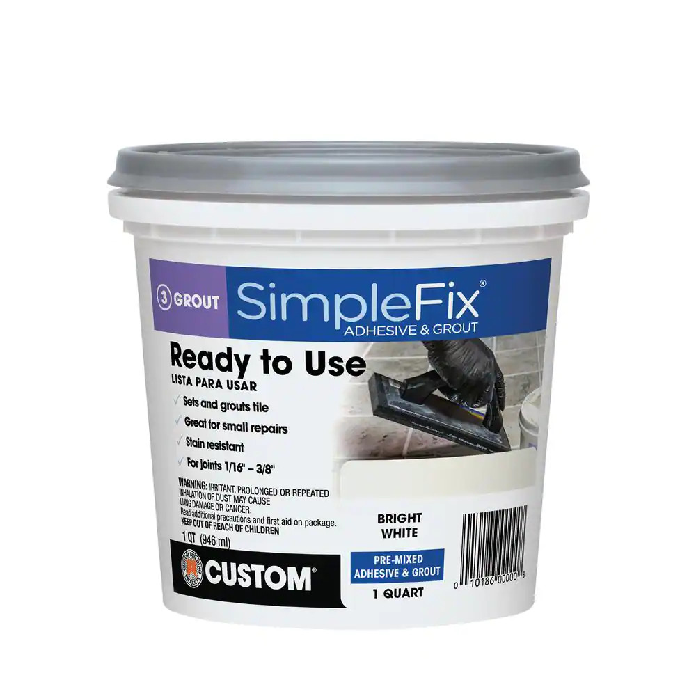 Simplefix White 1 Qt. Pre-Mixed Adhesive and Grout