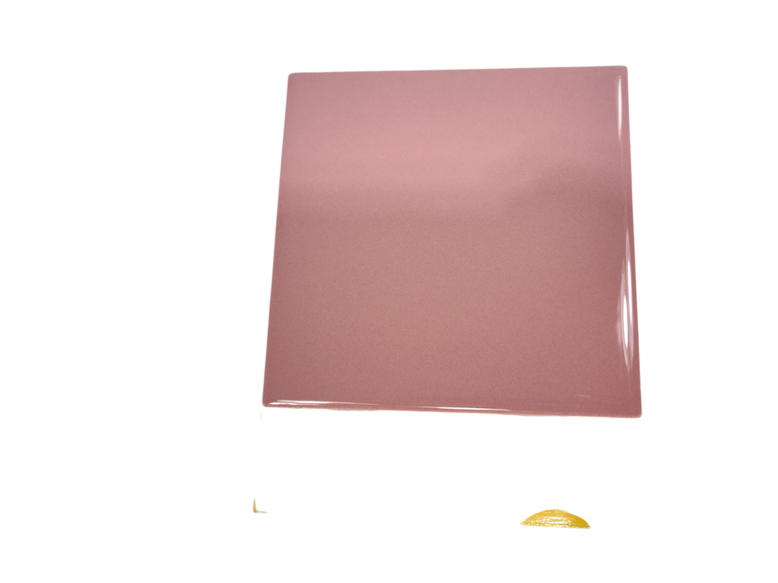Carnation Pink Ceramic Tile 4.25 in Subway Square Mid Century Modern