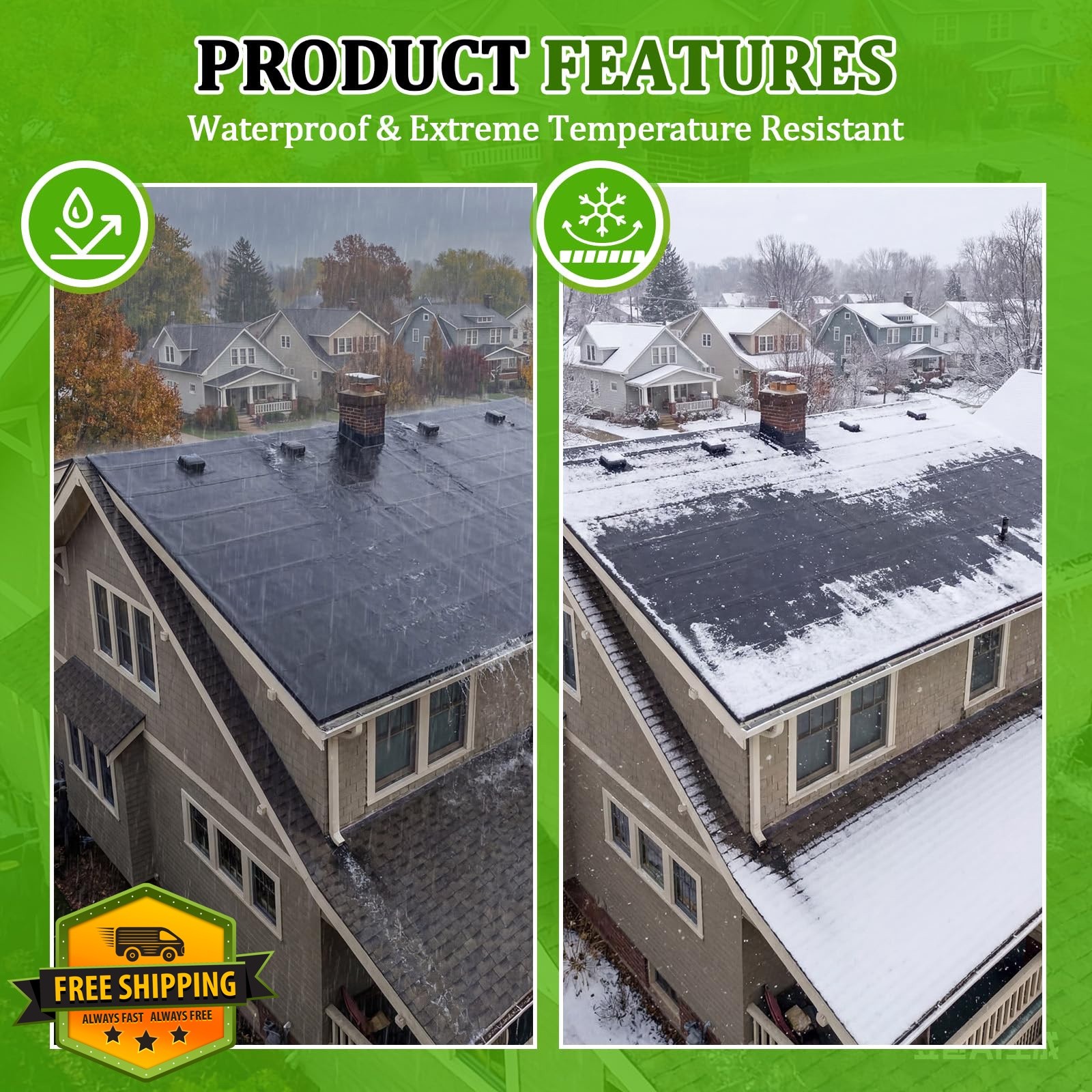 Pushglossy 1 Roll 39″ x 15ft EPDM Rubber Roofing Membrane Waterproof
