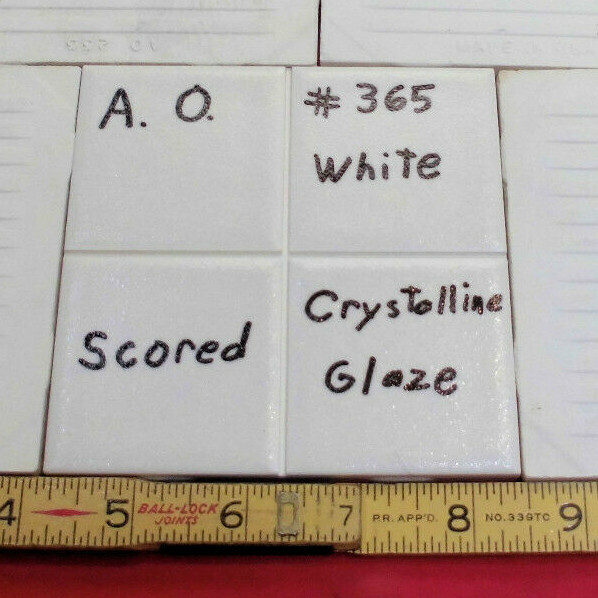 1 pc. *White* Ceramic Tile…Crystalline Glazed by American Olean, Scored 4ths