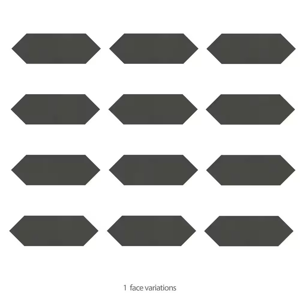 Kite Black 3-7/8 In. X 11-3/4 In. Porcelain Floor and Wall Tile (11.2 Sq. Ft./Ca