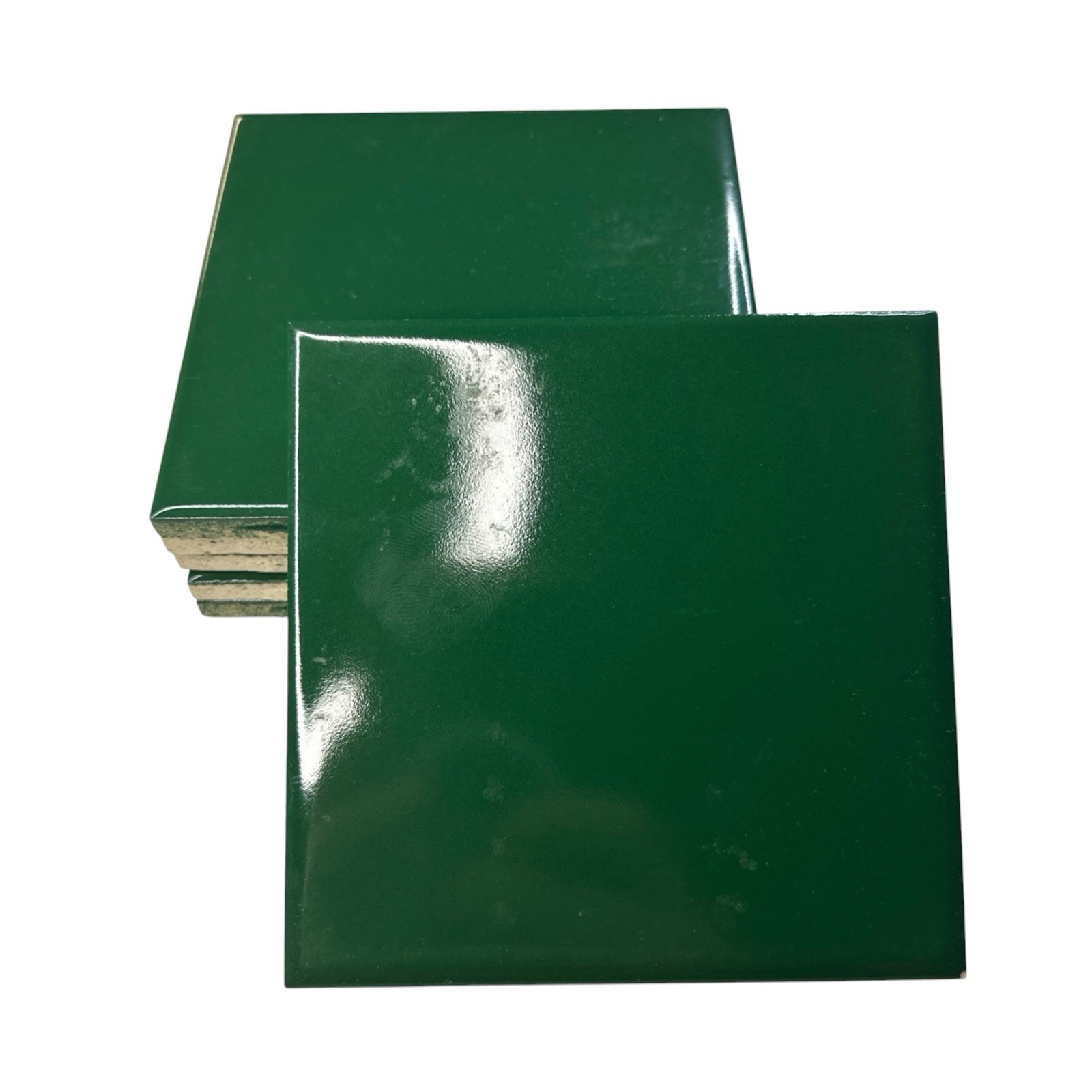 Set Of 6 Vintage Florida Tile Company Emerald Green Square Tile – 4 3/8 X 4 3/8
