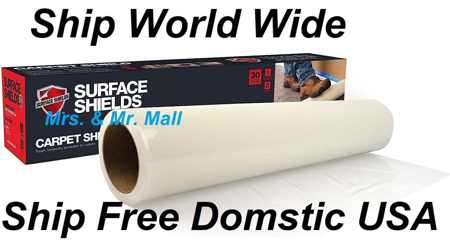 Surface Shields Carpet Shield Self Adhesive Carpet Mask Clear 24″ x 200ft NIB