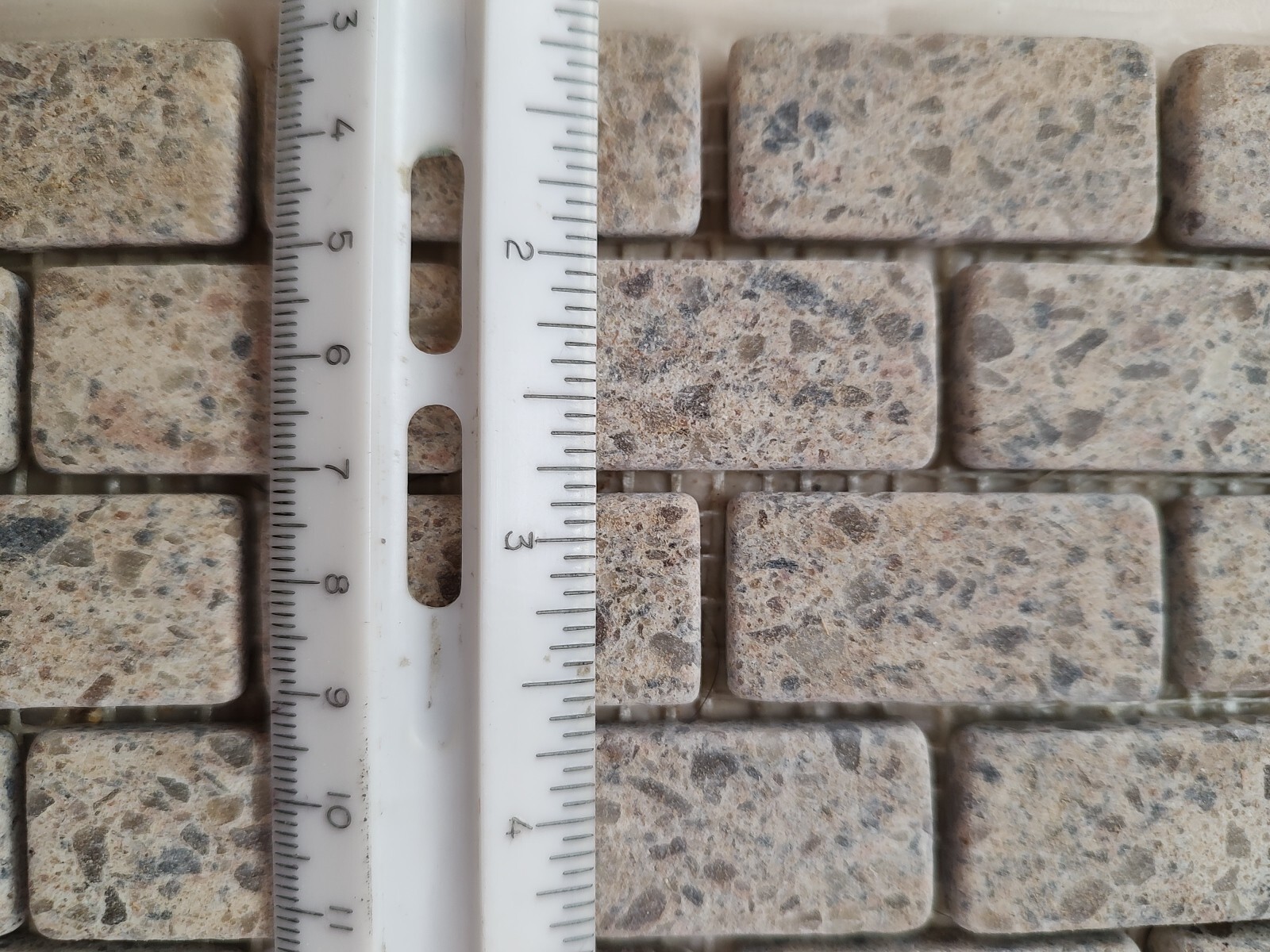 2 Silestone quartz mosaic tile sheets 6″ x 13″