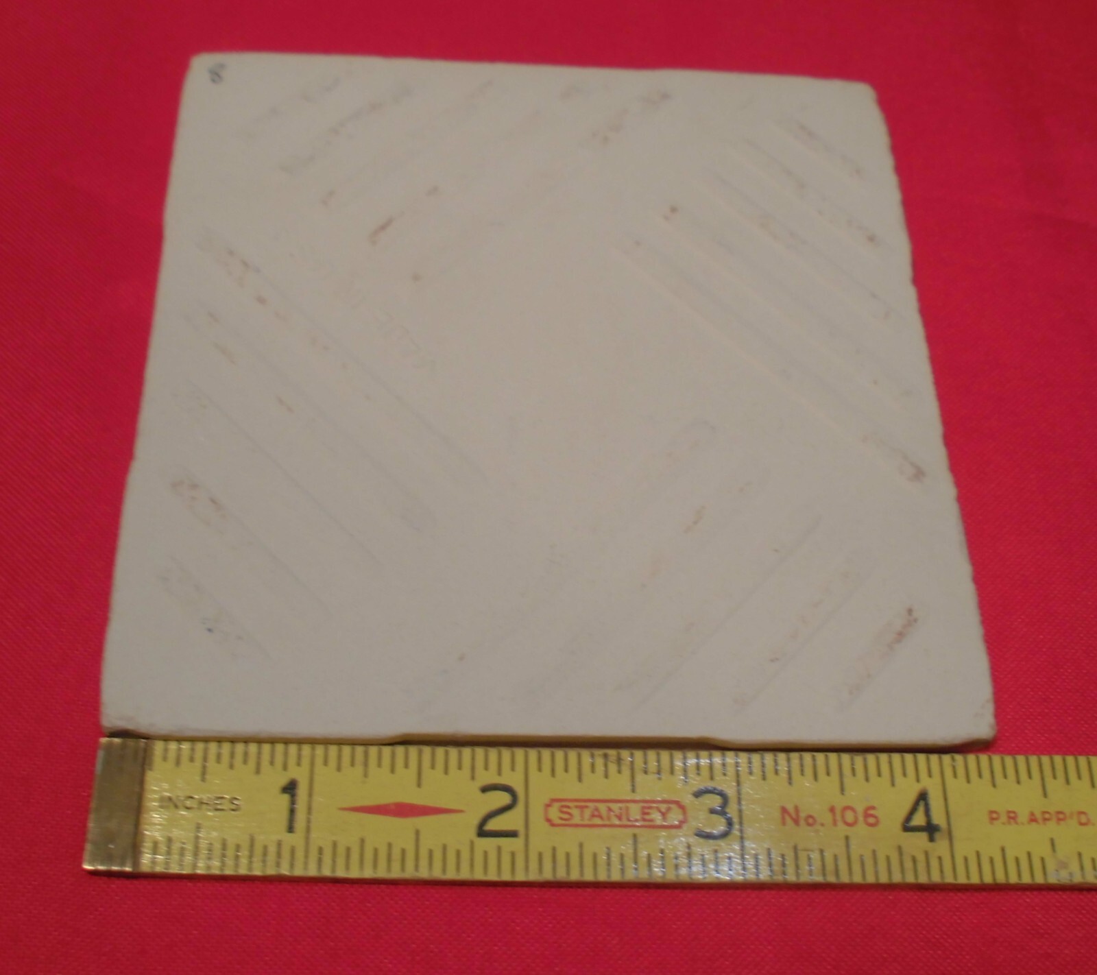 1 pc. Gloss Ceramic Tile *Bumpy Bright White* 4-1/4″ United States Tile Co. NEW