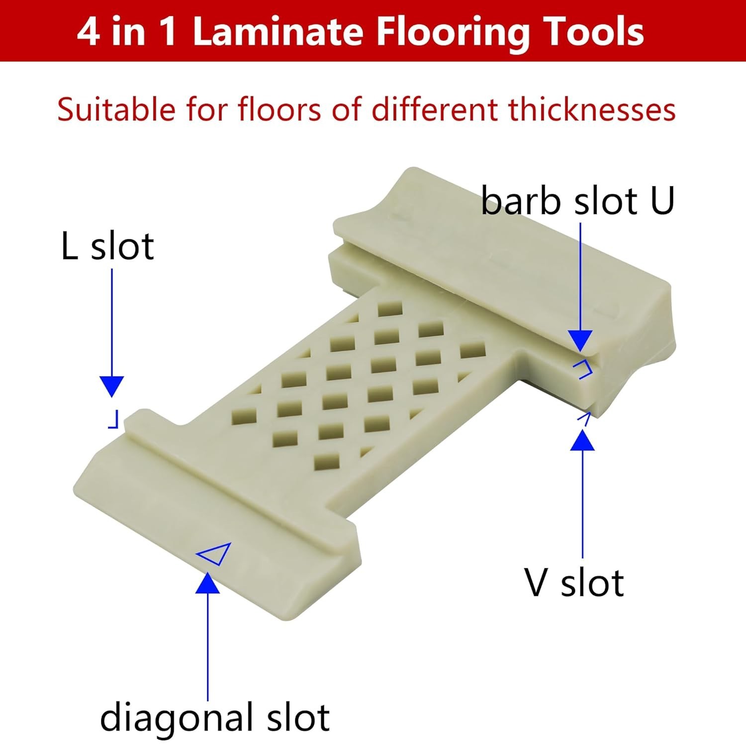 4-in-1 Laminate Floor Installation Tool – Nylon Tapping Block, Large, Green