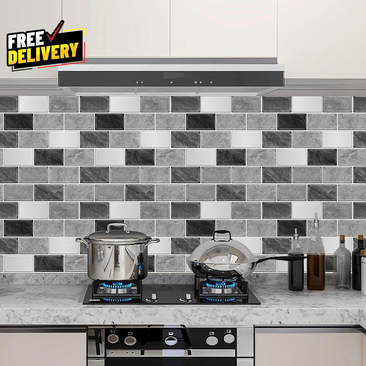 10 Sheet Subway Tile Peel and Stick Backsplash for Kitchen 12X12 Self Adhesive..