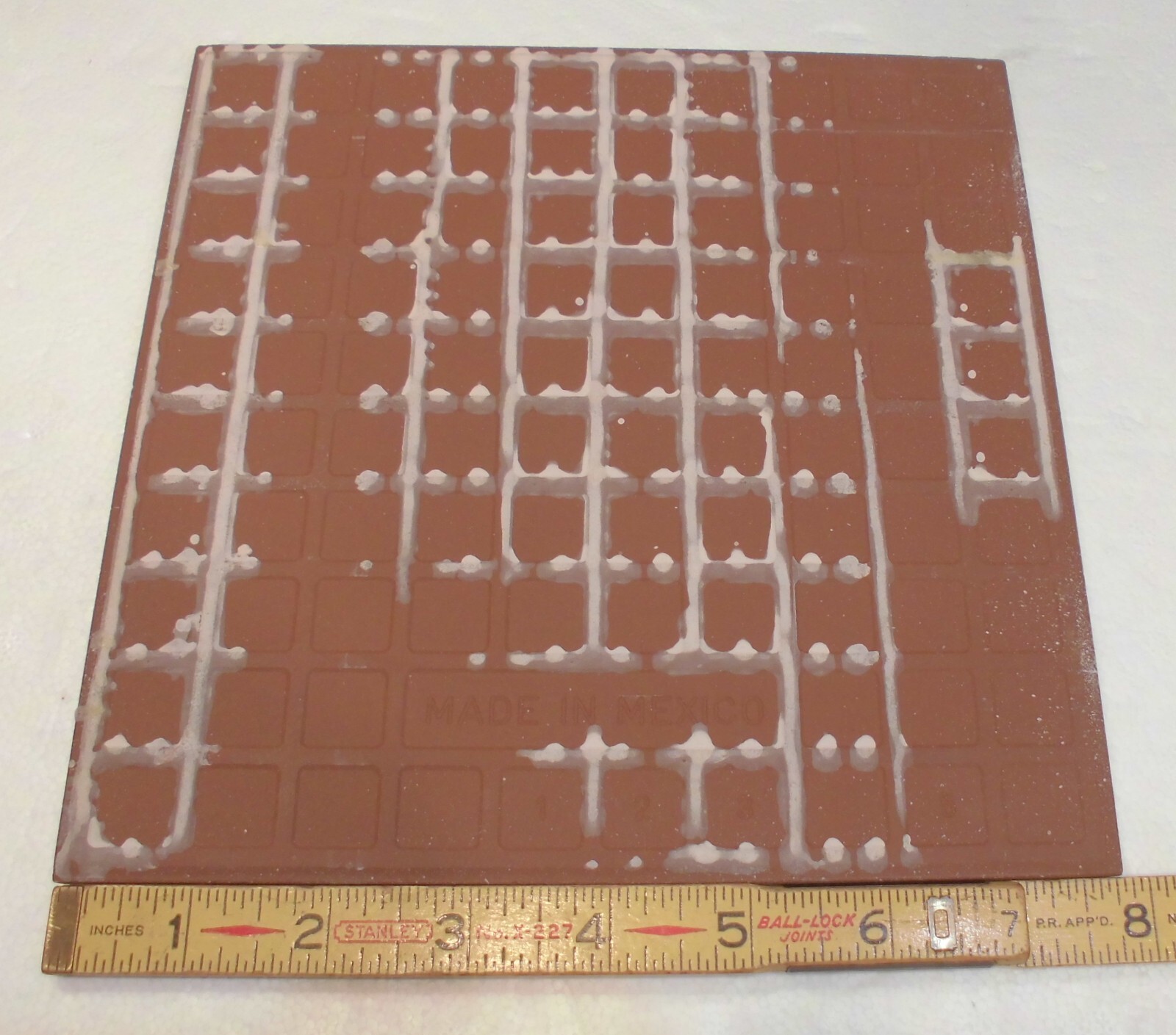 1 pc. Floor White: Ceramic Tile 8″ X 8″ Medium-Heavy Textured: New Stock, Mexico