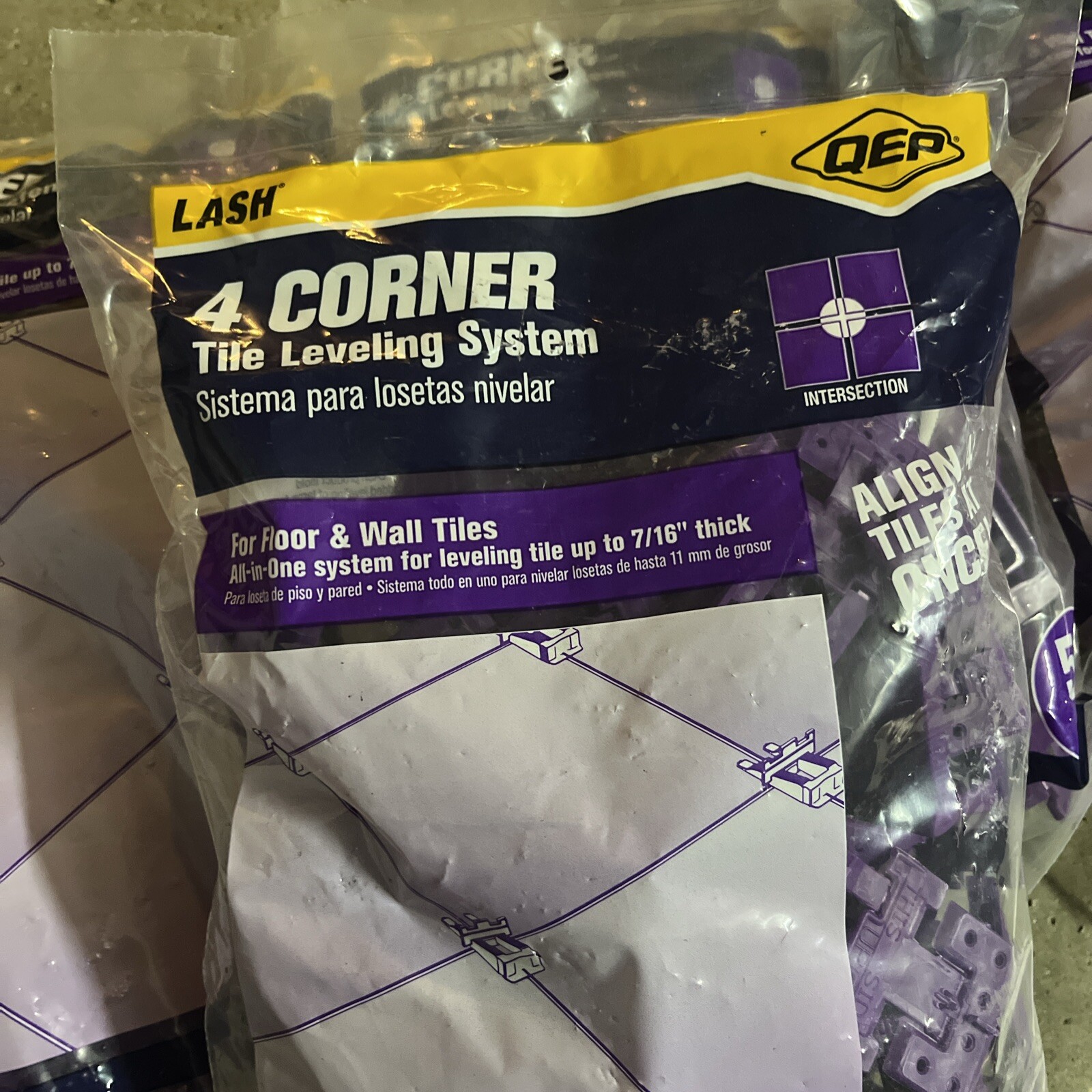 QEP Lash 4 Corner Tile Leveling System 7/16” Thick 50 Pk