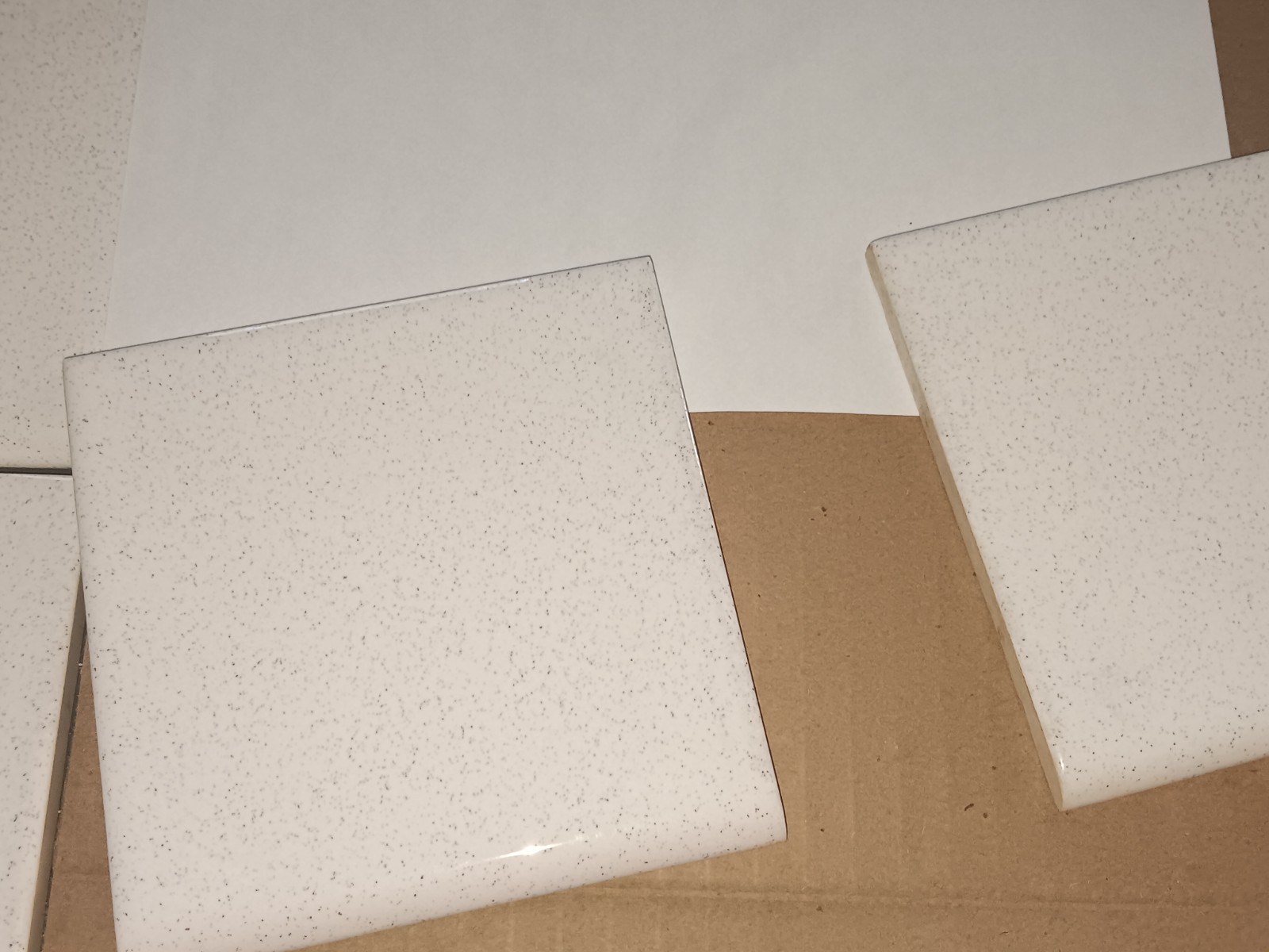 12 pc. Danto Japan Vintage Ceramic Tile SALT & PEPPER Bullnose Bathroom NOS MCM