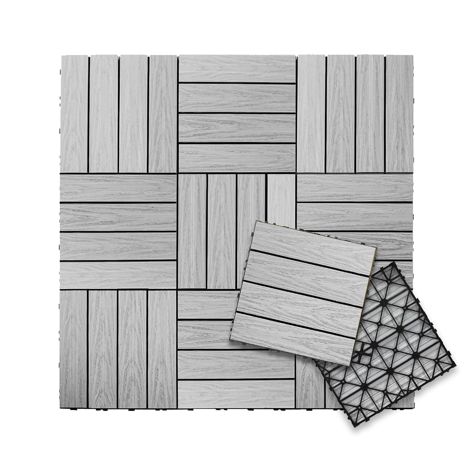 Ultrashield Naturale 1 Ft. X 1 Ft. Composite Deck Tiles | Quick Deck Interlockin