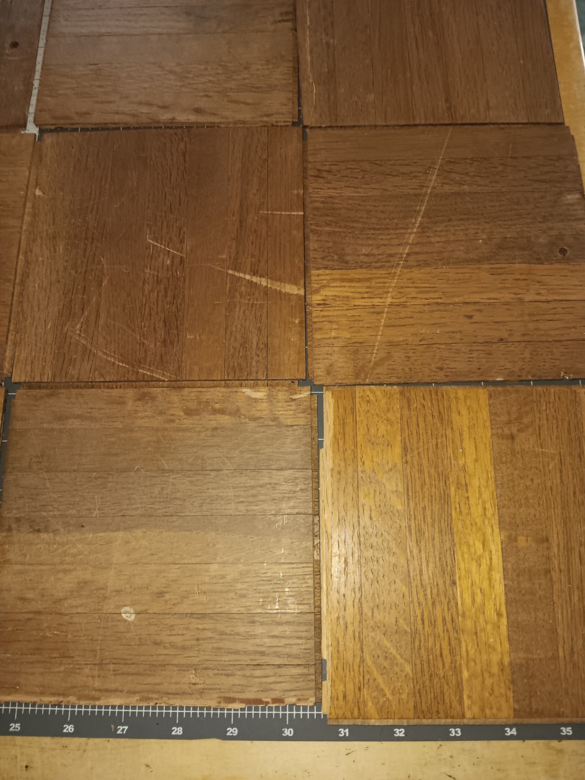 Reclaim VTG COLOR TILE Solid Oak Parquet Flooring 24 pieces = 6 SQ FT. OPTIONS!