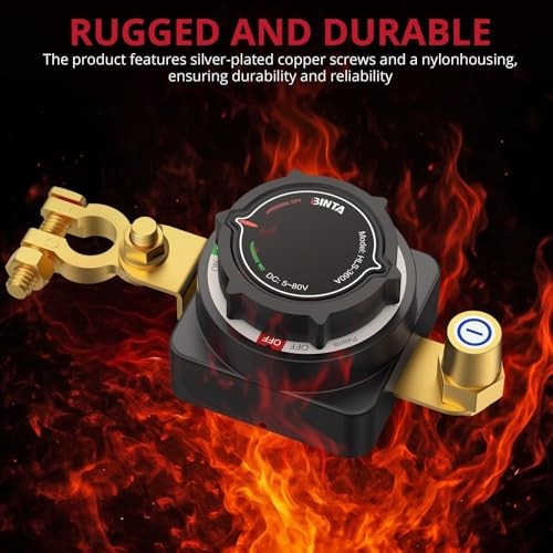 Battery Disconnect Switch 12V with Voltage Display, DC 5-80V 300A Battery