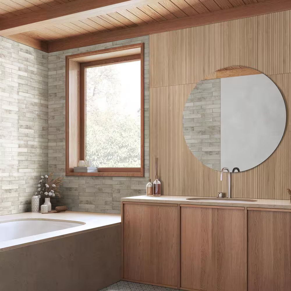 Urban Bamboo Ridge Fluted Matte Ceramic Wall Tile 16 In. X 48 In. (15.5 Sq. Ft./