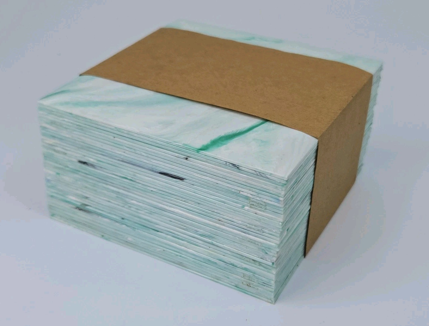 Vintage Polystyrene wall tiles green white marble swirl unbranded. 40 pack.