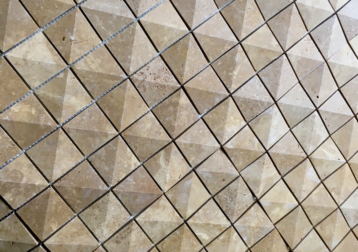 2×2 Walnut Dimensional Honed Travertine Mosaic Tile Backsplash Floor Wall Bath
