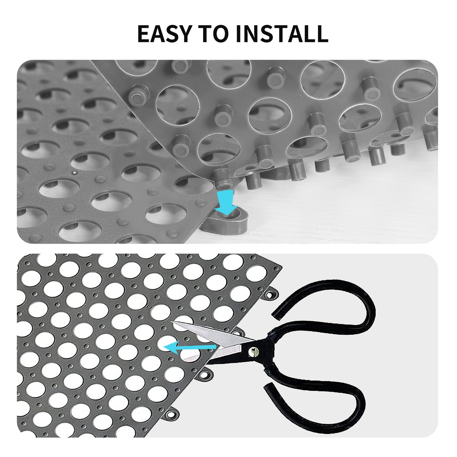 12 Pack 12″ x 12″ Interlocking Floor Tiles with Drain Holes Soft PVC Non Slip…