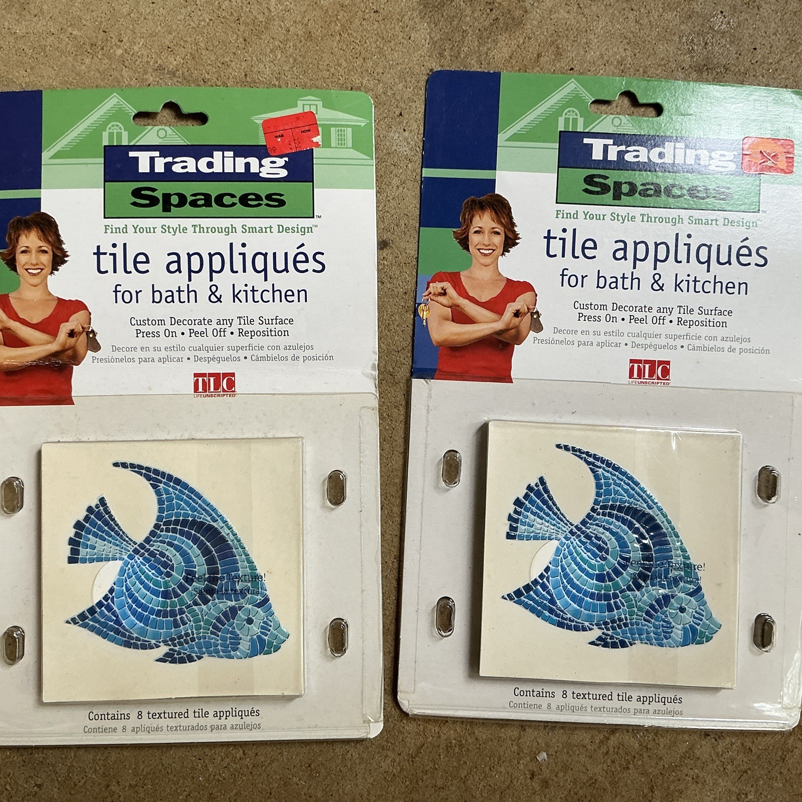 Trading Spaces Tile Appliques Blue Fish Mosaic Appliques 2 Boxes