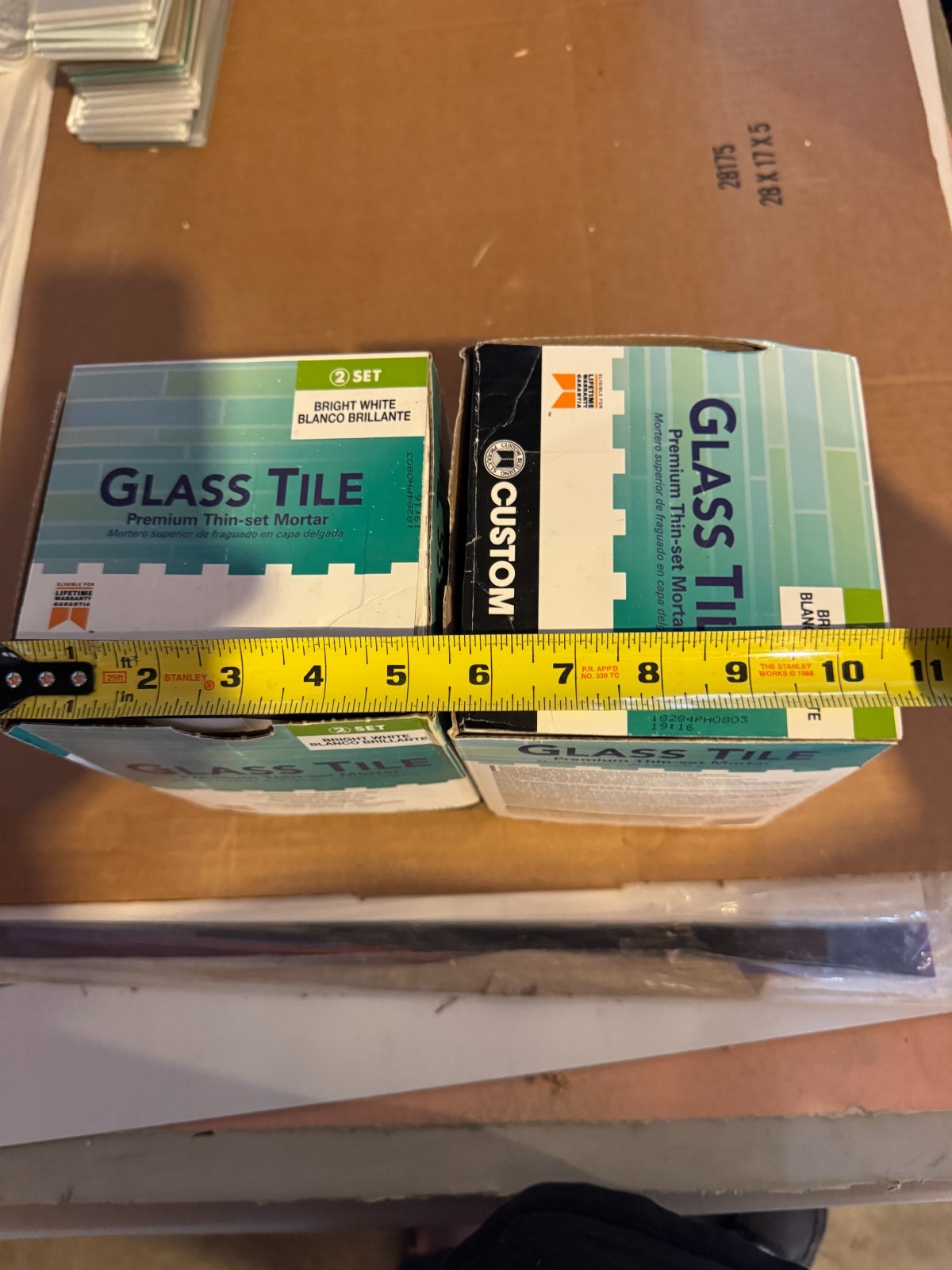 x2 Custom Building Products Glass Tile 7 lb. Bright White Premium Thinset Mortar