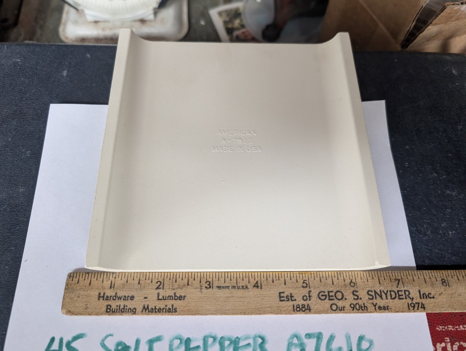 1 Piece Of Ceramic Tile AO #45 Salt & Pepper Double Mud Bullnose A7610 Curb Jamb