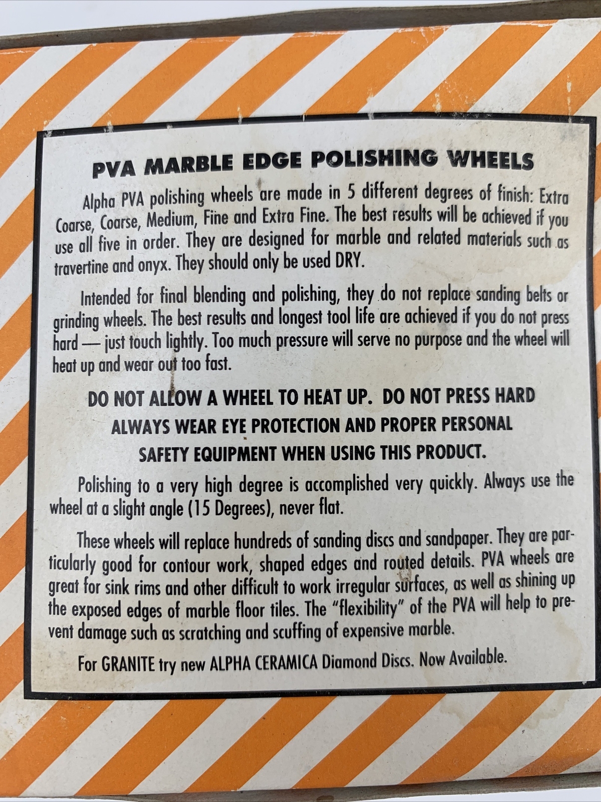 Alpha Edge Polisher PVA MS Style Pad for Steel Glass Marble Medium Finish