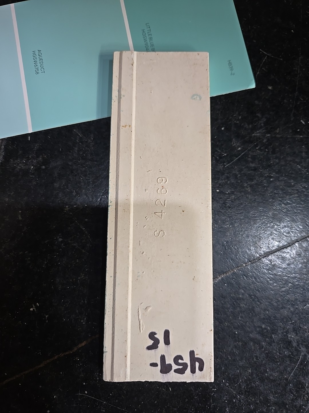 Vintage S 6 1/8″ X 1 7/8″ Flat Bullnose NOS Aqua Blue Trim Tile