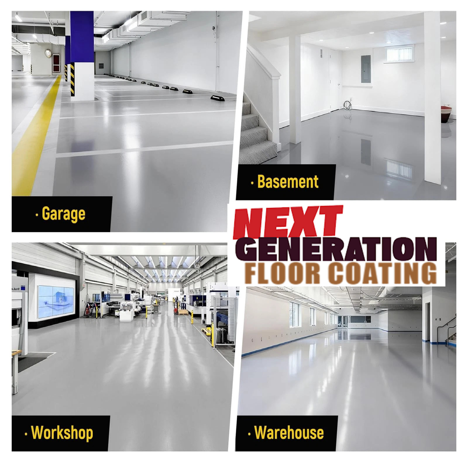 GARAGE FLOOR COATING POLYASPARTIC CRYSTAL CLEAR FINISH – ONE QUART A/B KIT