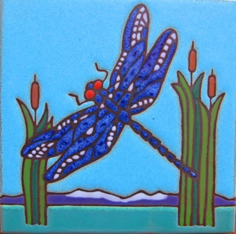 Ceramic Tile Dragonfly wall decor hot plate backsplash installation mural mosaic