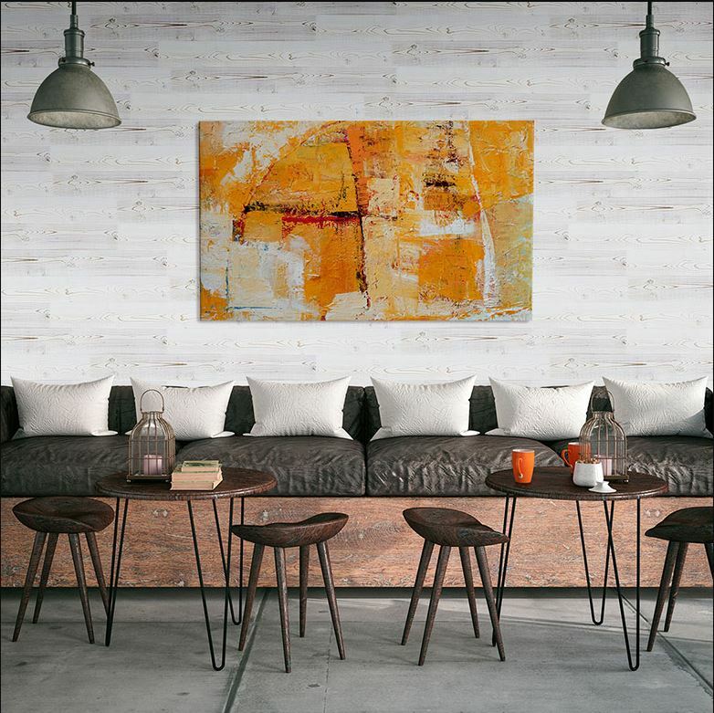 Easy Self-Adhesive Distressed,Rustic,Shiplap,Reclaimed Real Wood Plank 19.5 SF