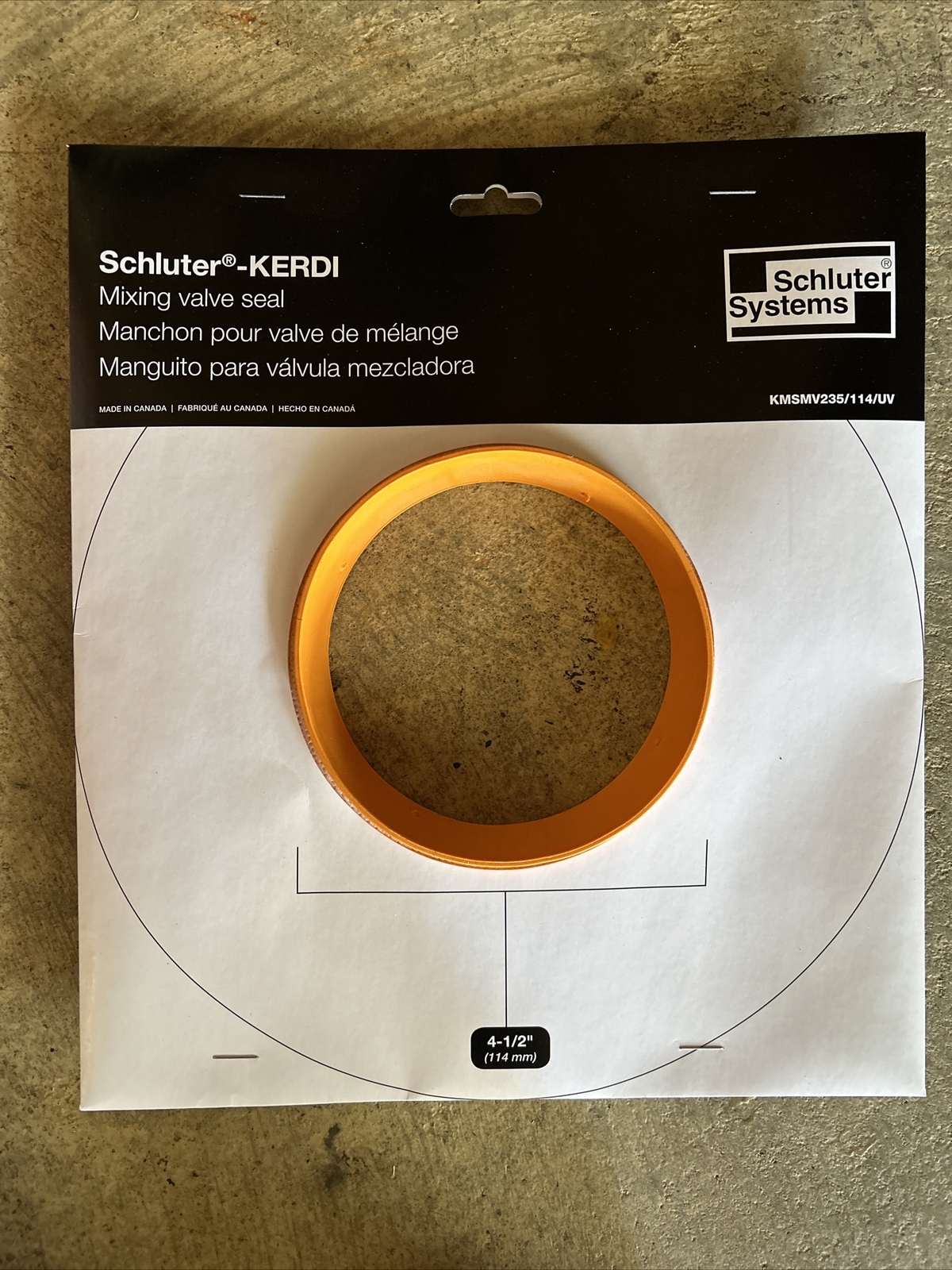 Schluter KERDI Pipe Seal 3/4 and Mixing Valve Seal 4-1/2″ Pack of 2 pieces lot