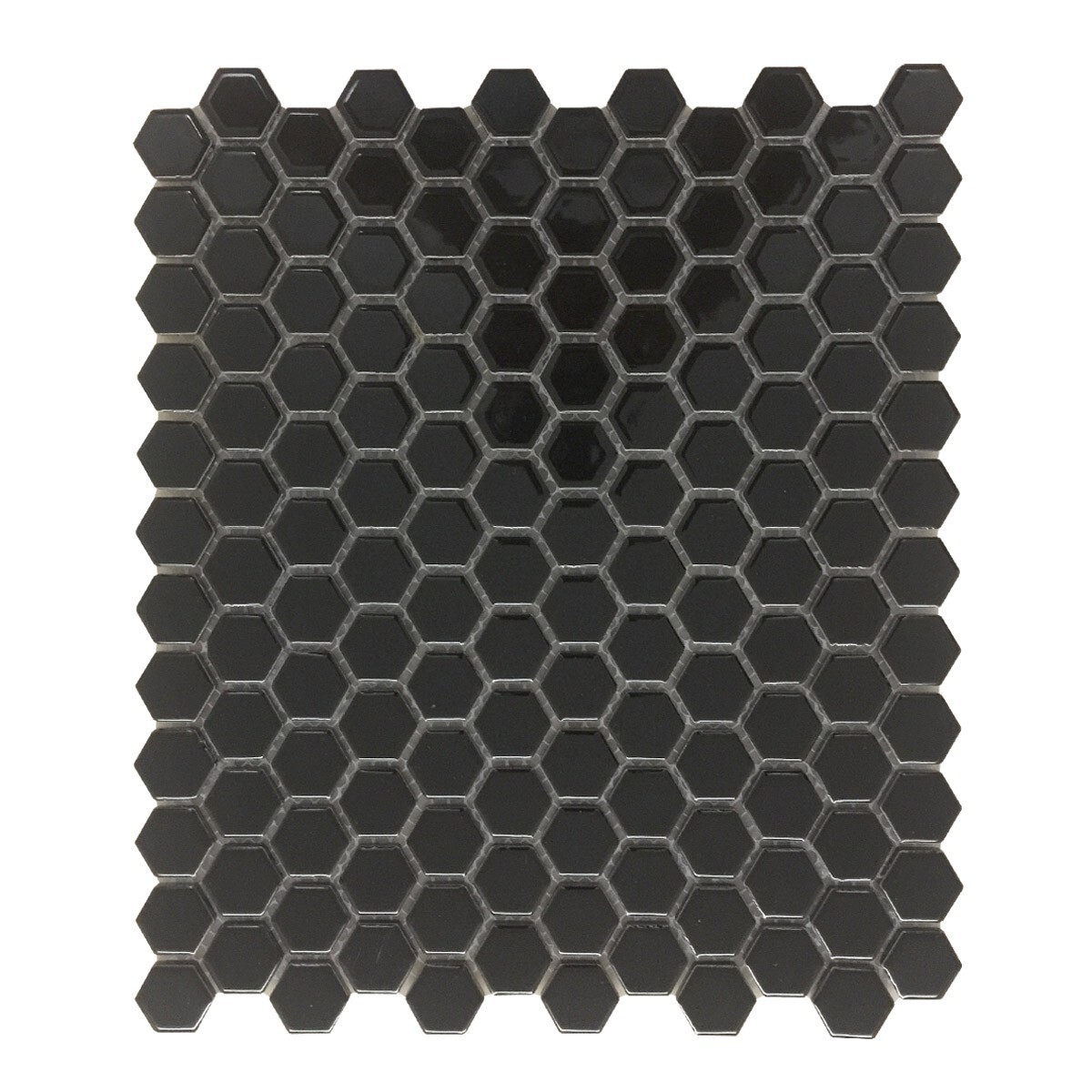 Porcelain Mosaic Hexagon Glossy Black Floor and Wall Tile 19.3 SQ FT