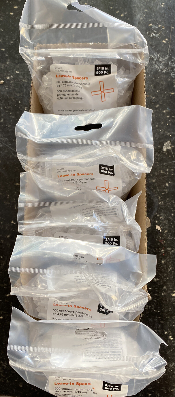 Lots Of -5- FT3505 Leave-in Space 3/16 in 500 Pcs. ( 2.500 total)
