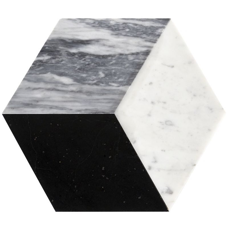 C56H Carrara Marble Diamond Tile Honed 4×8 Rhomboid Venato Carrera