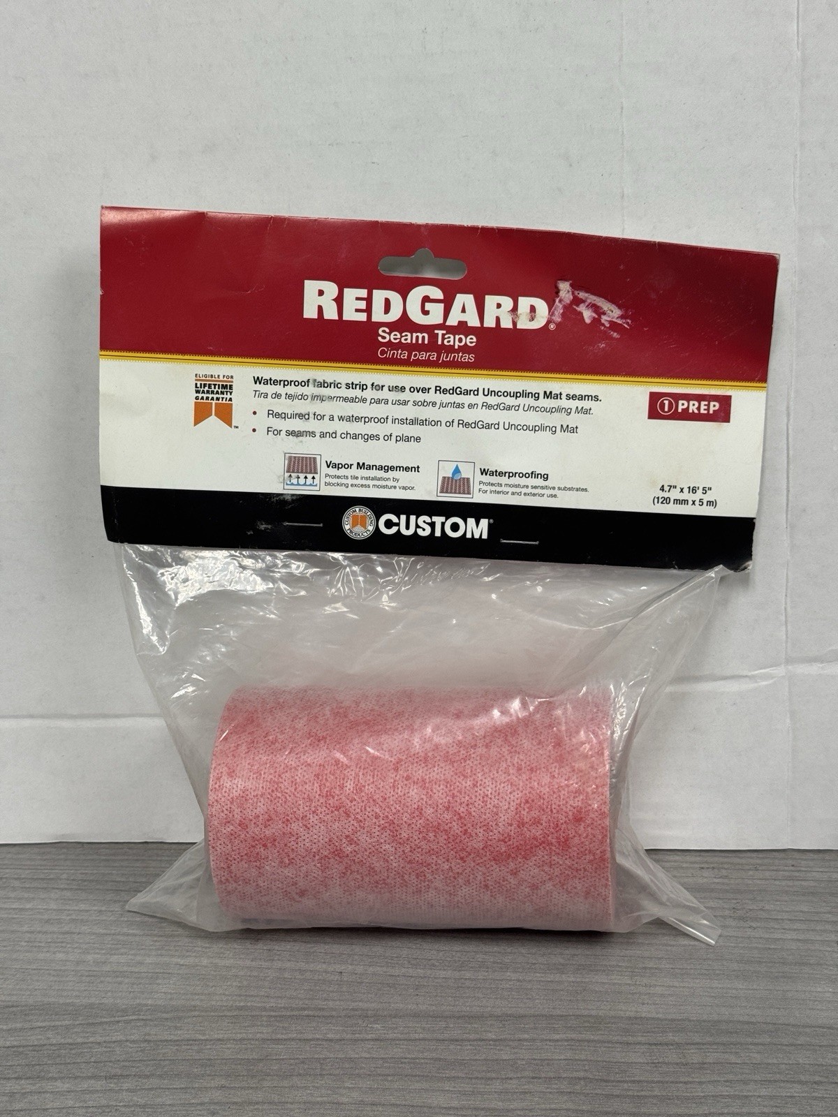 Seam Tape 5in x 16.5 ft Indoor Commercial Residential Red Waterproofing Membrane