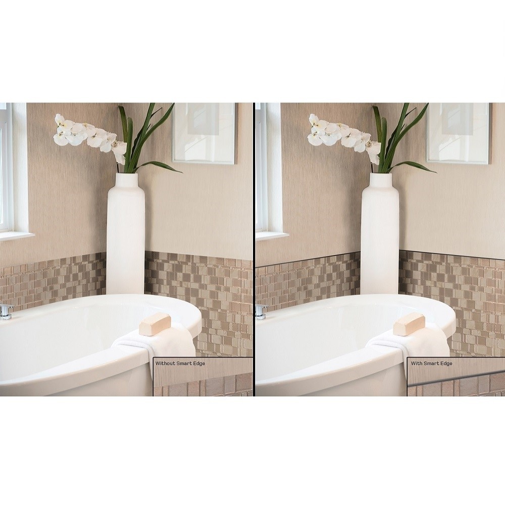Smart Tiles SmartEdge Brillo Peel and Stick Finishing Edge Backsplash Border