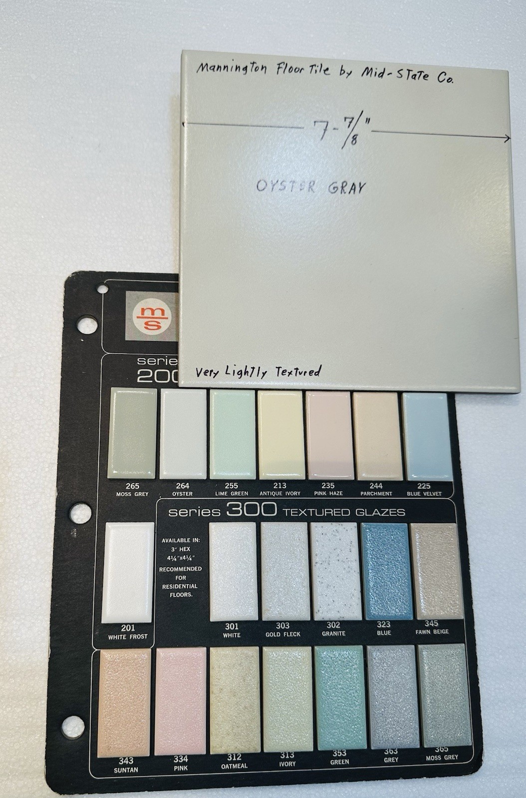 1 pc. Oyster Gray: Ceramic Floor Tile: 8″ X 8″ Lightly Textured by Mid-State Co.