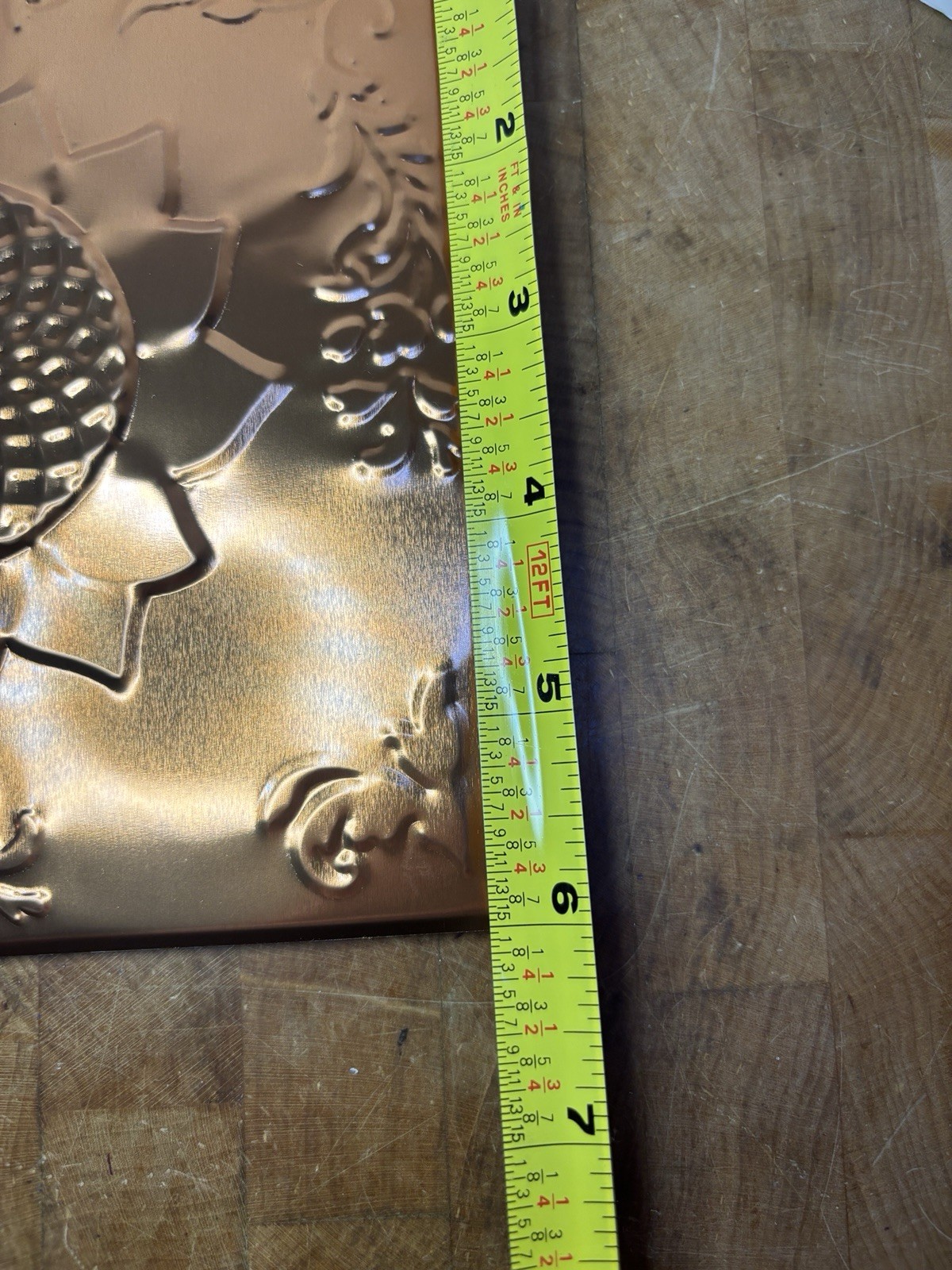 Backsplash Tiles Metallic Copper Embossed Sunflower 6”x6” – 16 Count READ!