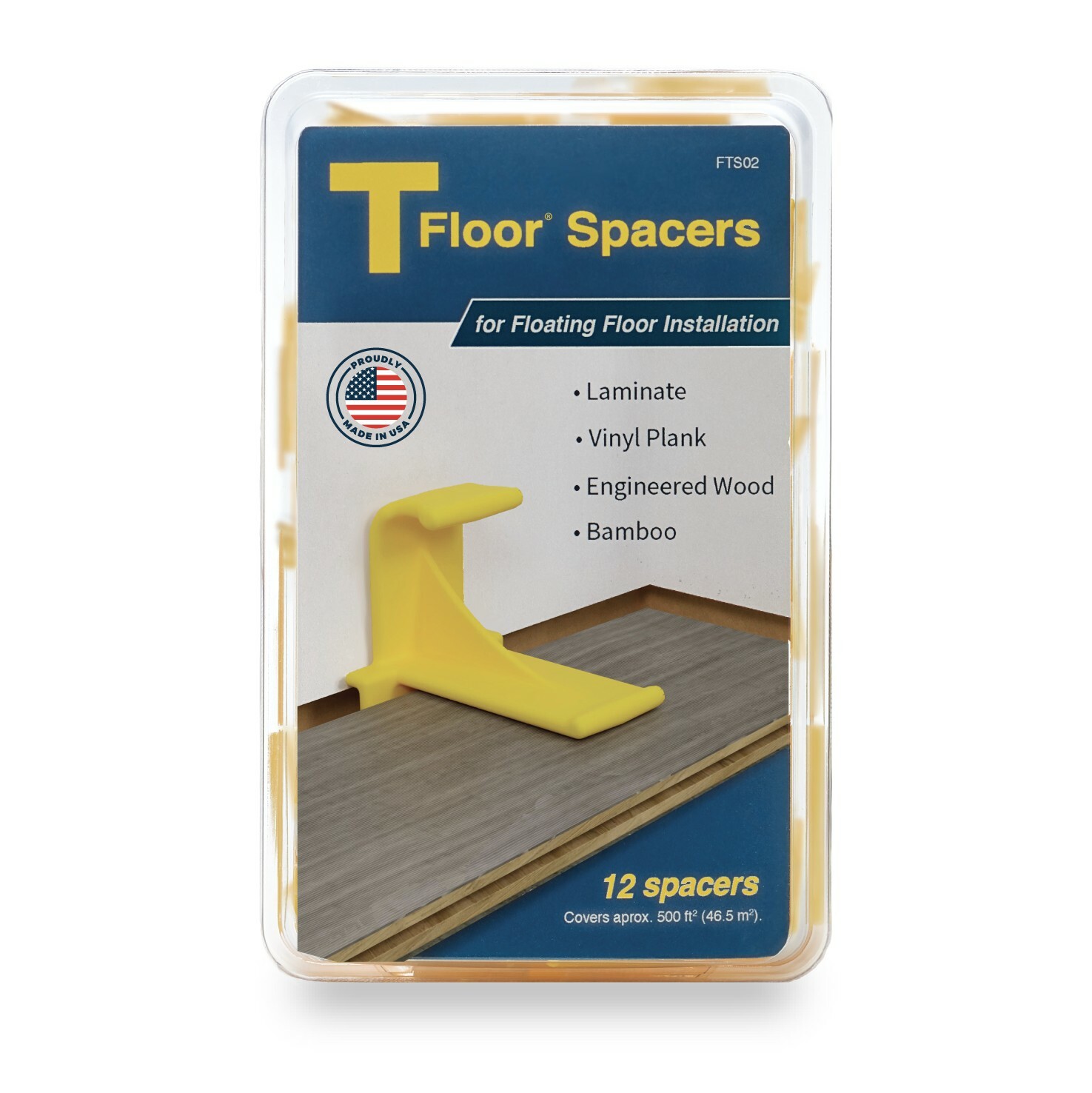 TFloor Spacers 12 pack | Laminate Wood, LVP, Bamboo, Hardwood, Floating Floor