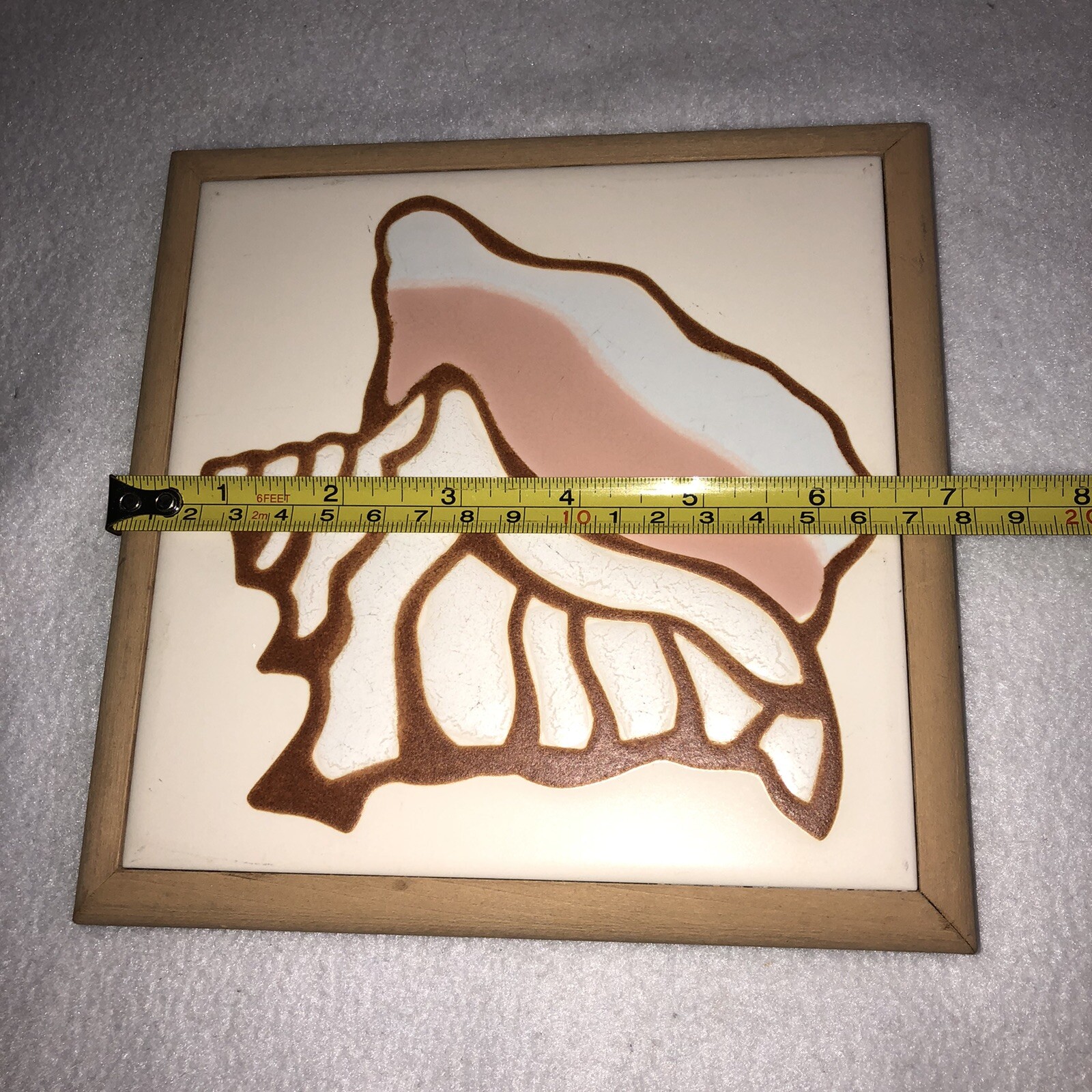 Beach Conch Shell Trivet Tile Art Originals Jane Tallman Miami Florida 7″ x 7″