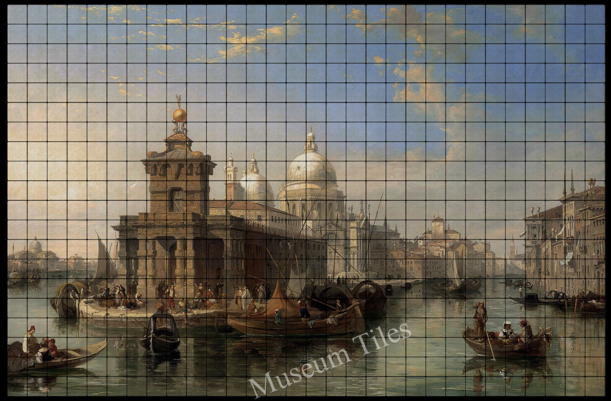 120×80 Large Church Venice Tile Mural Tumbled Marble Tiles Wall Art Kitchen
